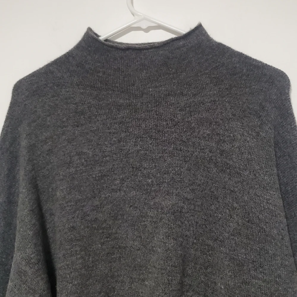 Leith Cozy Mock Neck Grey Sweater - Picture 3 of 6